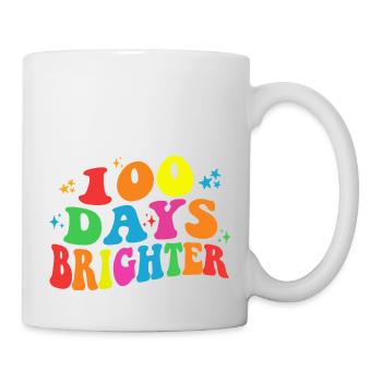 100 days brighter - 100th Day Of School Gift - Mug - white - Right