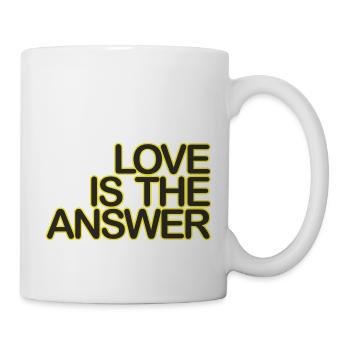 LOVE is the ANSWER 06 blackKgelb - Mug - white - Right