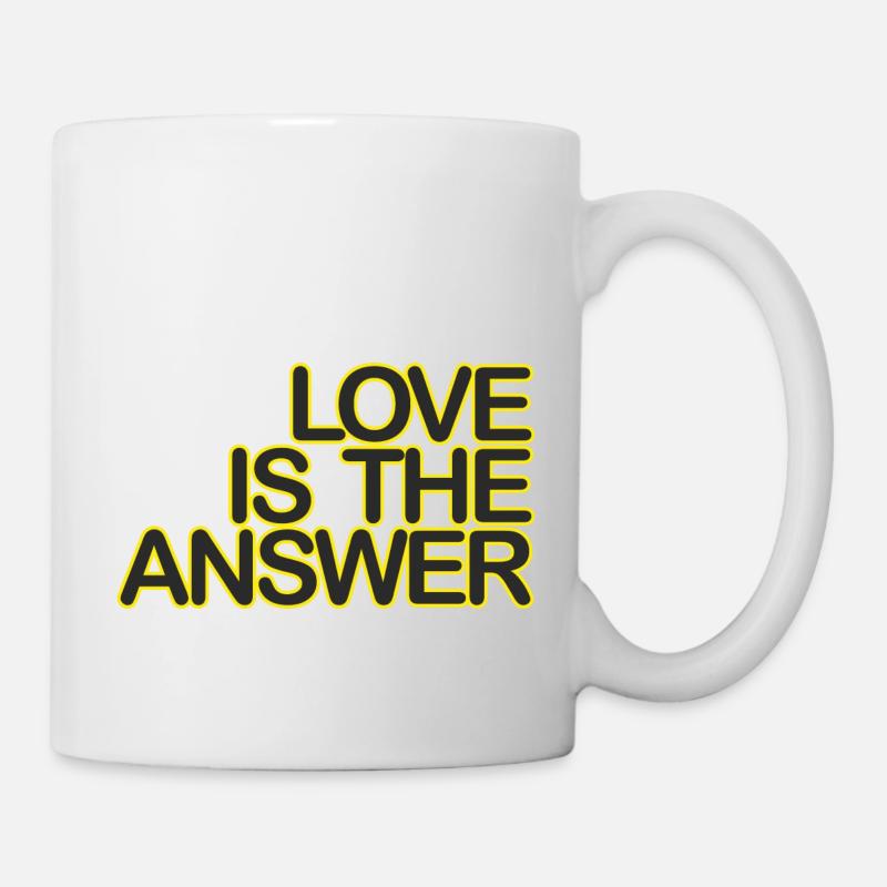 LOVE is the ANSWER 06 schwarzKgelb - Tasse - Weiß