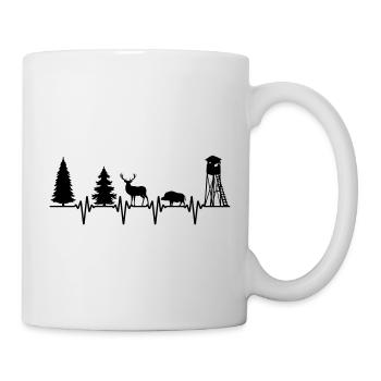 Le pouls cardiaque du chasseur | Couleur changeable - Mug blanc - blanc - Droite