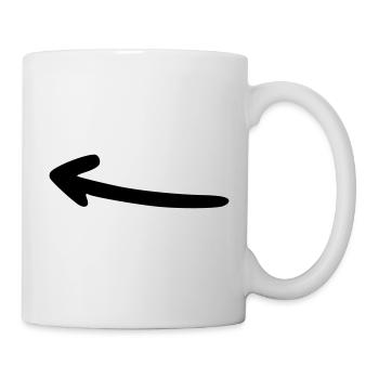 Pfeil Zeichnung Skizze schwarz - Tasse - Weiß - Rechts