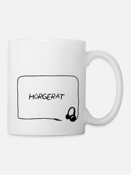 HÖRGERÄT Headphones Auriculares Headset!! - Tasse - Weiß