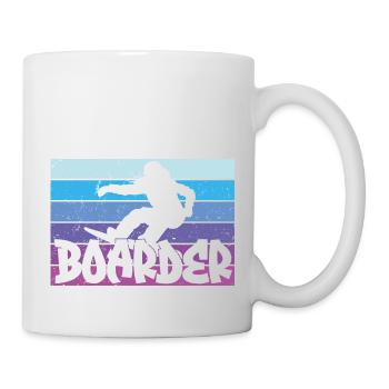 Snowboard Snowboarding Shirt - Boarder Vintage - Mug - white - Right