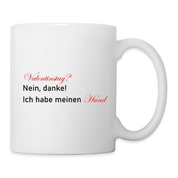 Valentinstag Hund Hündchen Geschenk Geschenkidee - Tasse - Weiß - Rechts