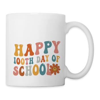 Début d’école Happy 100th Day Of School Teacher - Mug blanc - blanc - Droite