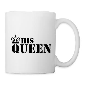 his queen her king couple black - Tasse - Weiß - Rechts