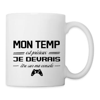 Mon Temps Est Précieux Jeux Vidéos Gamer Humour - Mug blanc - blanc - Droite