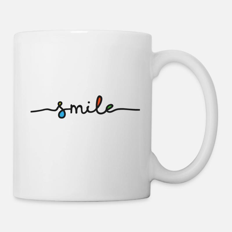Smile Schrift - Tasse - Weiß