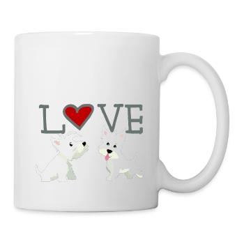 Valentinstag liebende Hunde - Tasse - Weiß - Rechts
