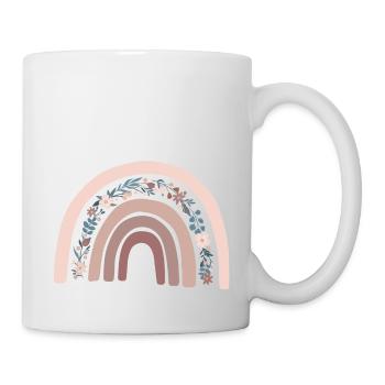 Regenbogen Floral - Tasse - Weiß - Rechts