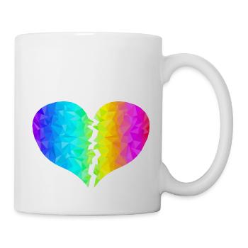 colorful heart rainbow colors - Mug - white - Right
