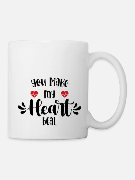 Du lässt mein Herz schlagen - Tasse - Weiß