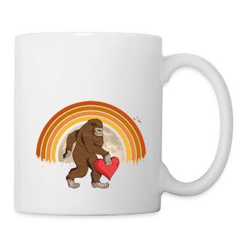 Bigfoot Heart Saint-Valentin Garçons Hommes Amour - Mug blanc - blanc - Droite