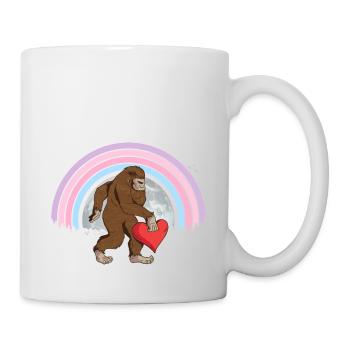 Bigfoot Heart Valentines Day Girl Women Love Sasqu - Mug - white - Right