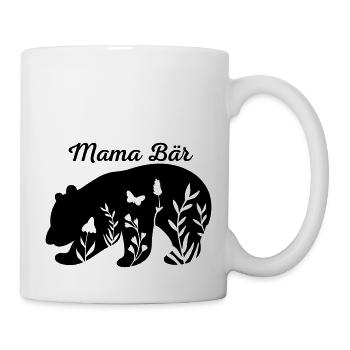 Mama Bär, Muttertagsdesign, Muttertagsgeschenk - Tasse - Weiß - Rechts