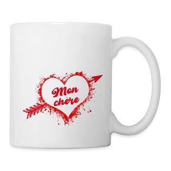 Mon Chere Mein Schatz Liebende Paare Romantik - Tasse - Weiß - Rechts