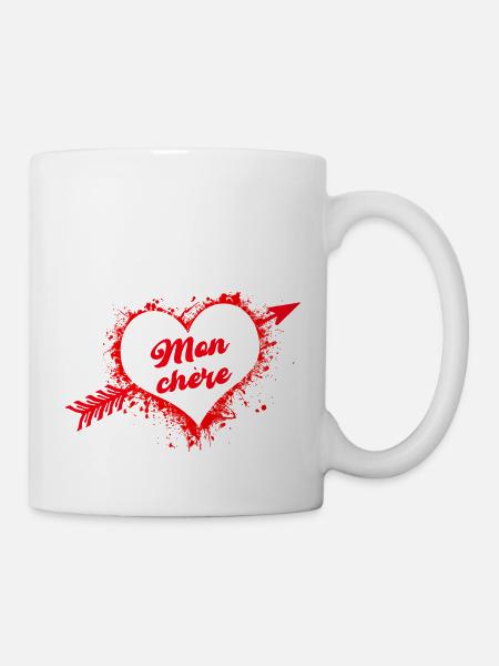 Mon Chere Mein Schatz Liebende Paare Romantik - Tasse - Weiß
