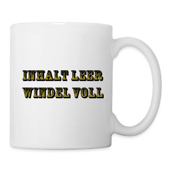 Inhalt leer Windel Voll - Tasse - Weiß - Rechts