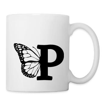 letter P butterfly - Mug - white - Right