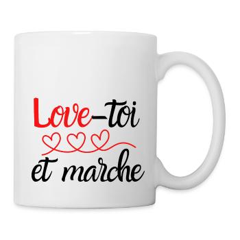 love toi et marche - Mug blanc - blanc - Droite