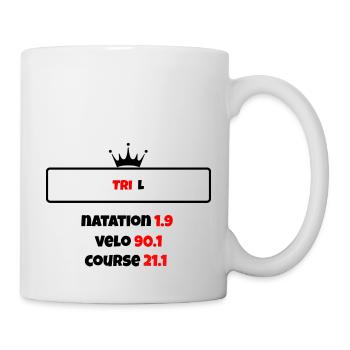 T shirt triathlon Distance L - Mug blanc - blanc - Droite