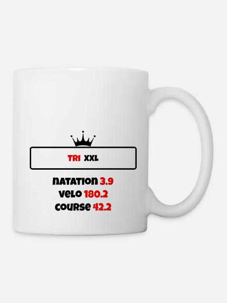 T shirt triathlon Distance XXL - Mug blanc - blanc