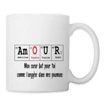 Mon coeur bat pour toi l'oxygène dans mes poumons - Mug blanc - blanc - Droite