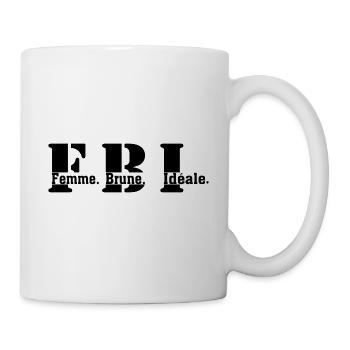 Femme Brune ideale - Mug blanc - blanc - Droite