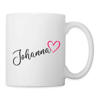 Johanna Surname First Name Heart pink - Mug - white - Right
