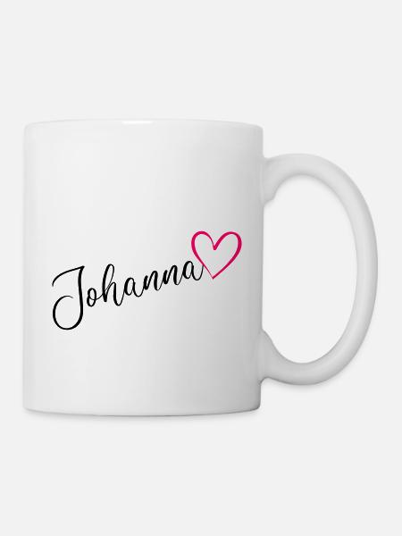 Johanna Nom Prénom Rose cœur - Mug blanc - blanc