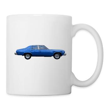 Altes blaues amerikanisches Auto - Tasse - Weiß - Rechts