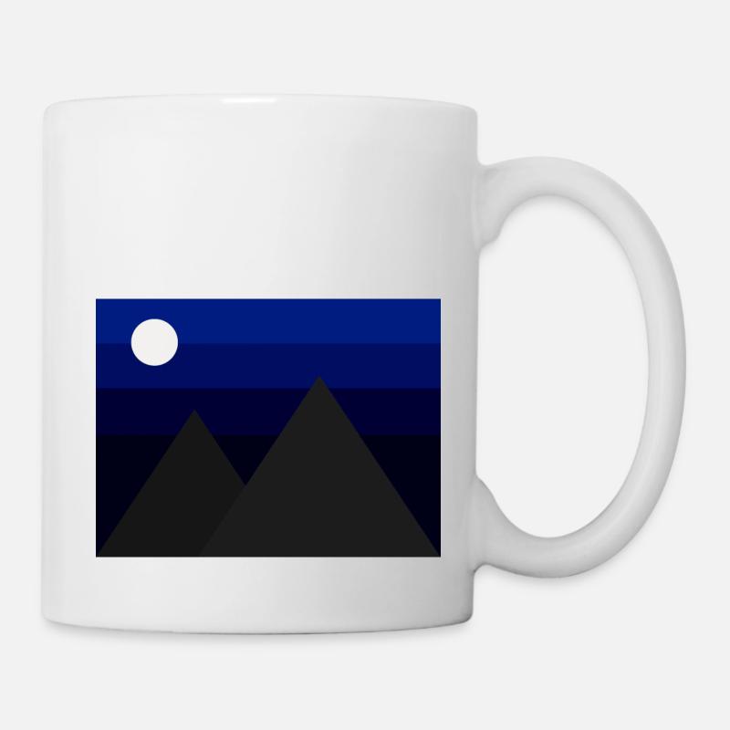 Montagnes minimalistes sous le ciel nocturne - Mug blanc - blanc