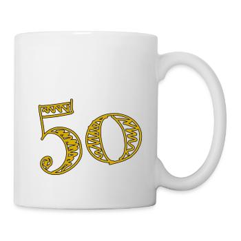 50 YEARS. 50th ANNIVERSARY. BIRTHDAY 50 YEARS.50 - Mug - white - Right