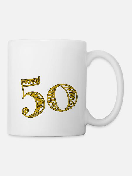 50 ANS. 50e ANNIVERSAIRE. ANNIVERSAIRE 50 ANS.50 - Kop/krus - hvid