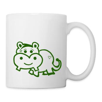 Nilpferd - Wildtier süss - Tasse - Weiß - Rechts