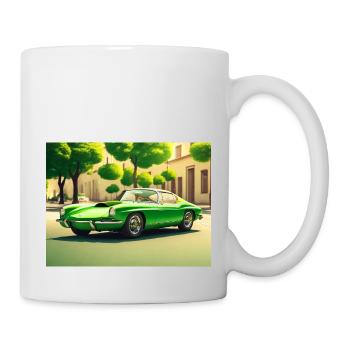 Sports car 80s green - Mug - white - Right