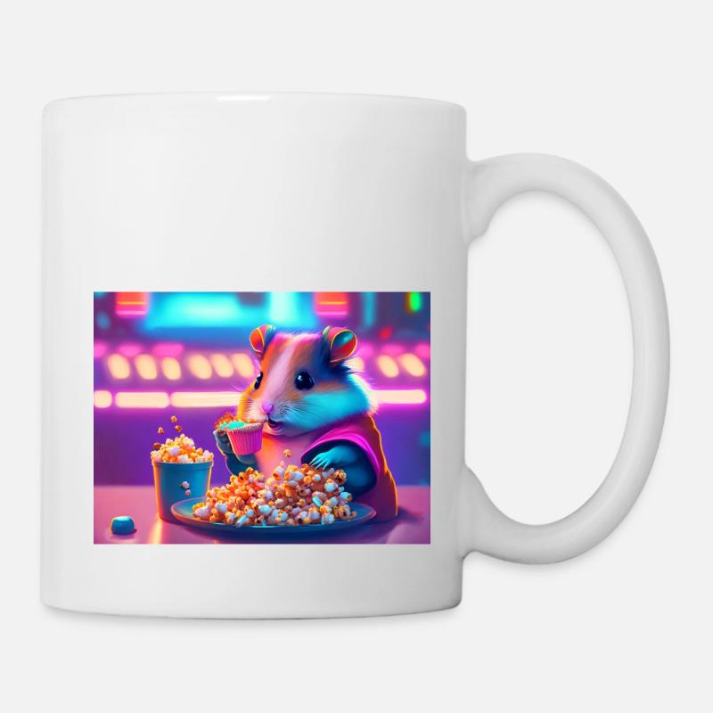 Hamster and popcorn - Mug - white