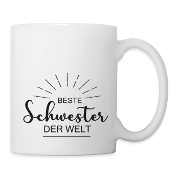 Schwester - Geschwister - Tasse - Weiß - Rechts
