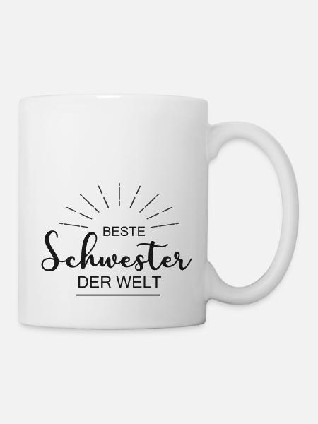 Schwester - Geschwister - Tasse - Weiß