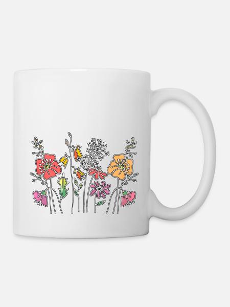 Blumen - Tasse - Weiß