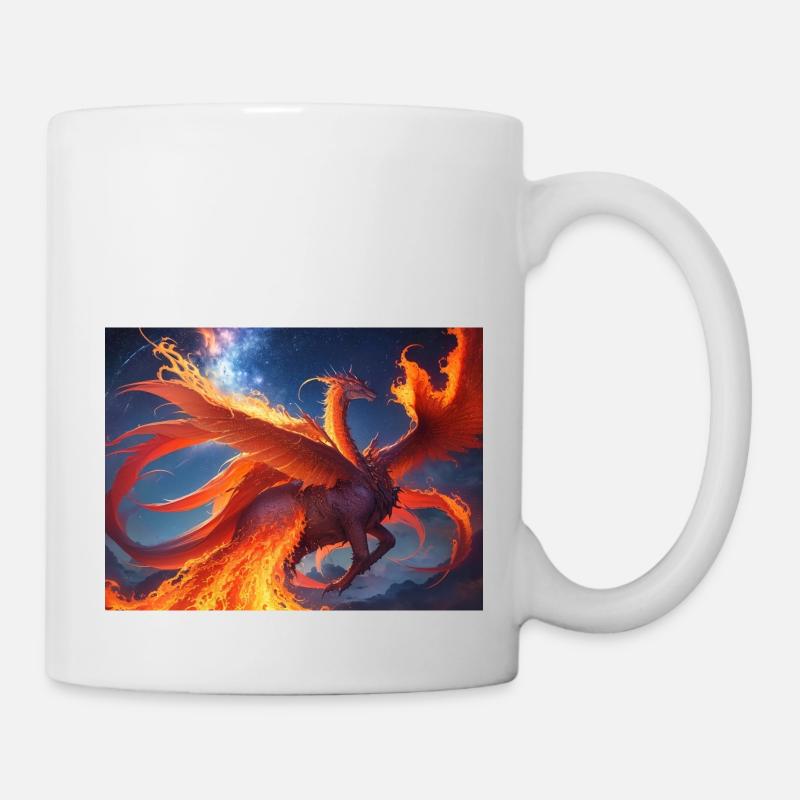 blue red sky with a creature generated ai - Tasse - Weiß