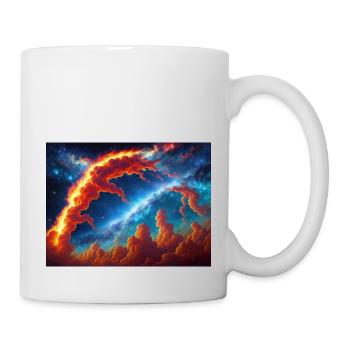 blue red sky - Tasse - Weiß - Rechts