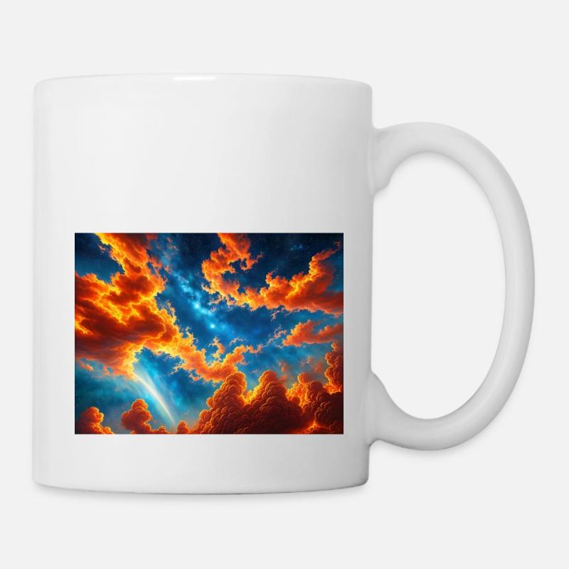 Blauer roter Himmel mit einer kreaturgenerierten KI - Tasse - Weiß