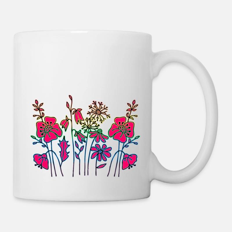 Blumen - Tasse - Weiß