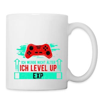 ICH WERDE NICHT ÄLTER, ICH LEVEL UP - Tasse - Weiß - Rechts