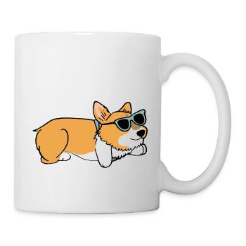Chilliger Corgi - Tasse - Weiß - Rechts