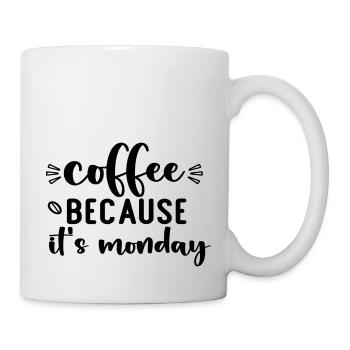 Café parce que c’est lundi - Mug blanc - blanc - Droite