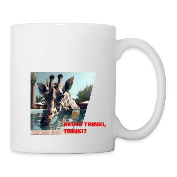 Betrunkene Giraffe „HEUTE TRINKI, TRINKI?“ - Tasse - Weiß - Rechts