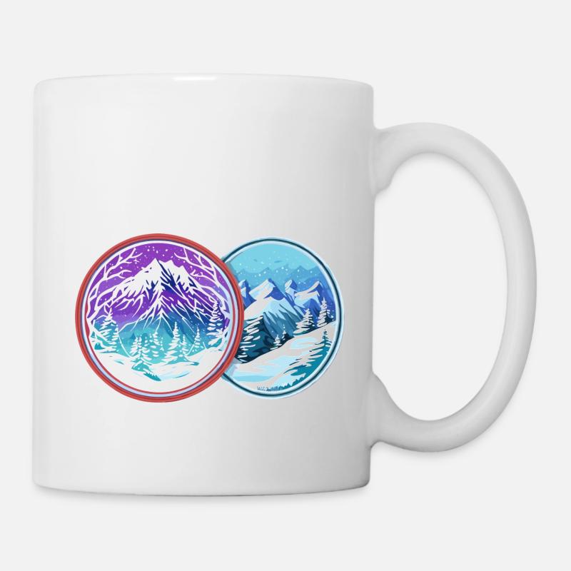 Zweimal im Winter - Tasse - Weiß