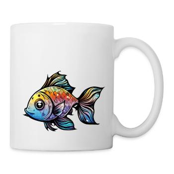 Fish Rainbow Drawing - Mug - white - Right